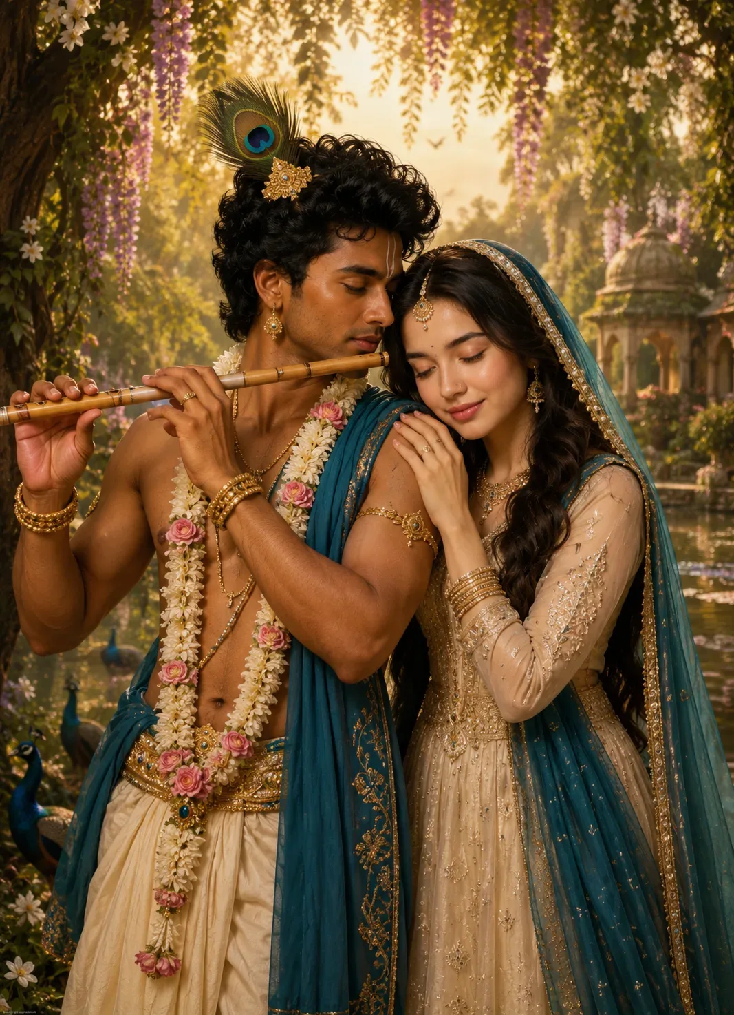 LORD Krishna And Radha AI Photo Prompt preview example result