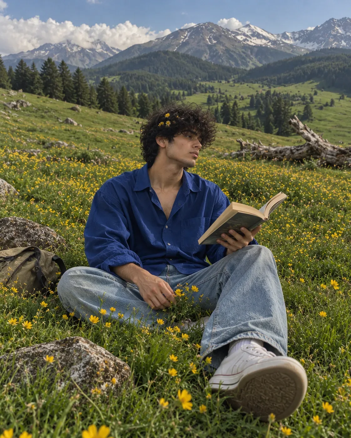 Lost Between Pages And Wildflowers AI Photo Prompt preview example result