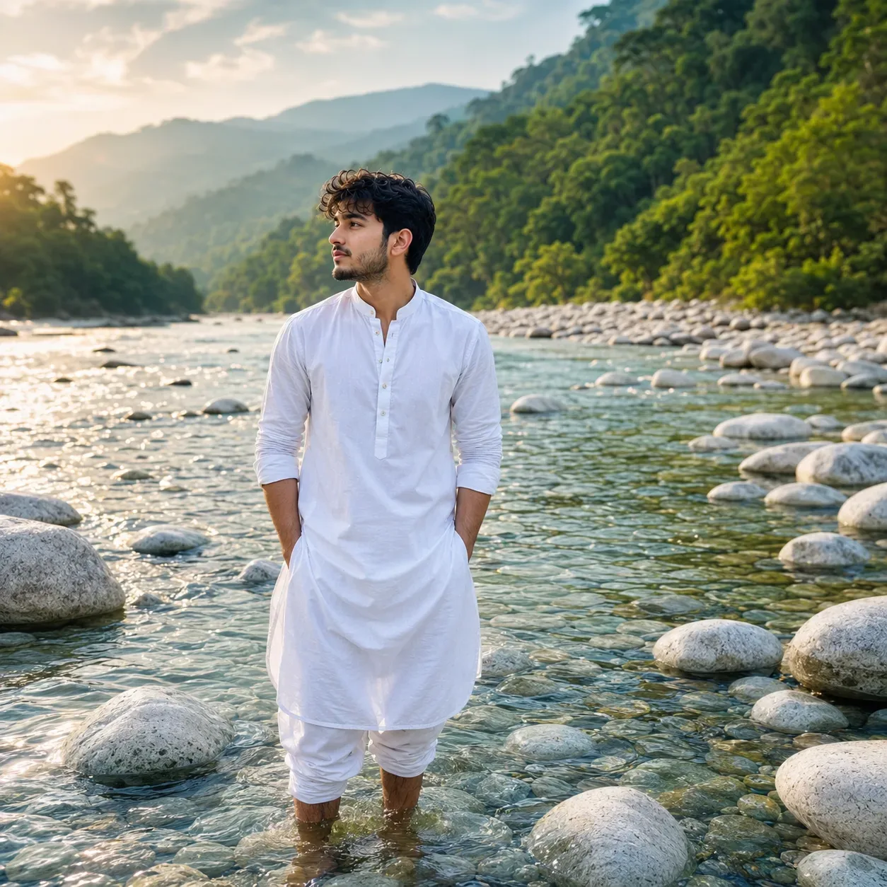 Lost In The Beauty Of Sylhet White Stone Vibes AI Photo Prompt preview example result
