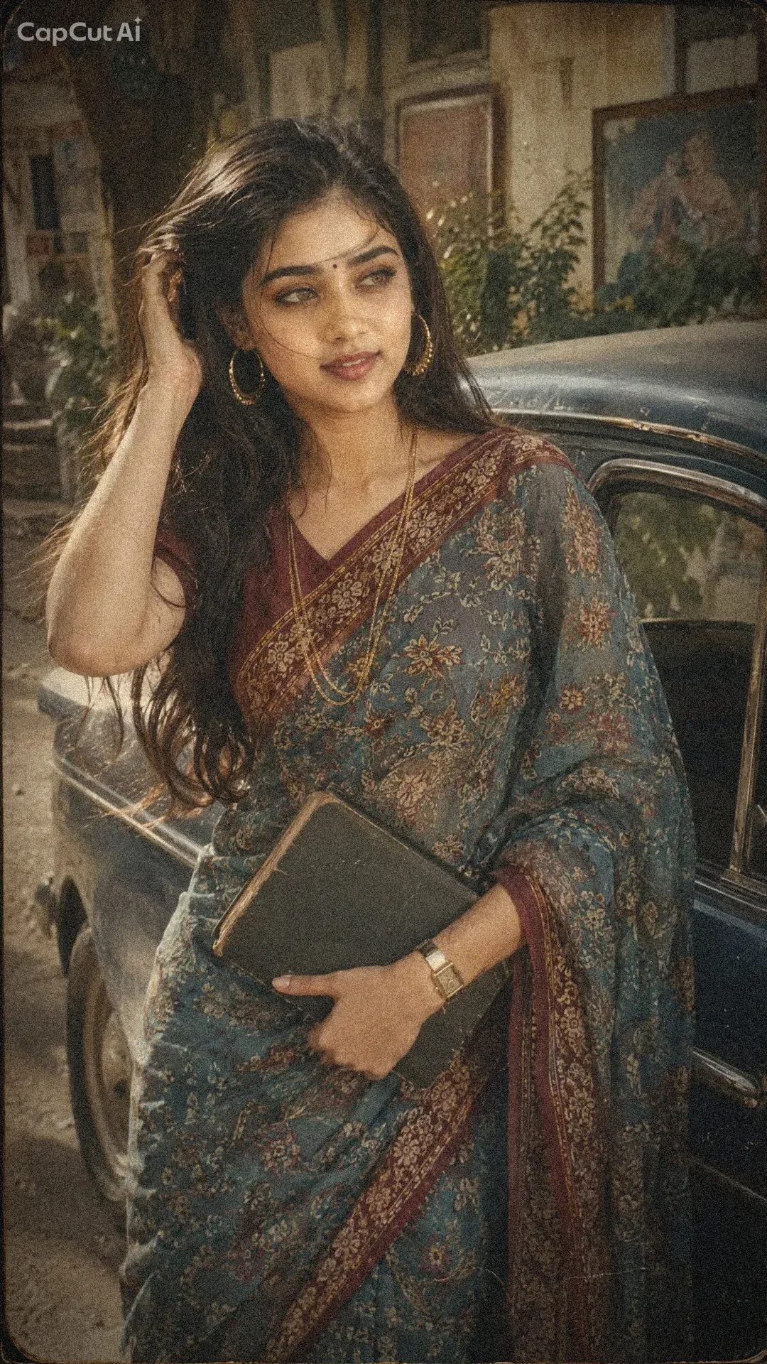 Low-fidelity Vintage South Asian Portrait AI Photo Prompt preview example result