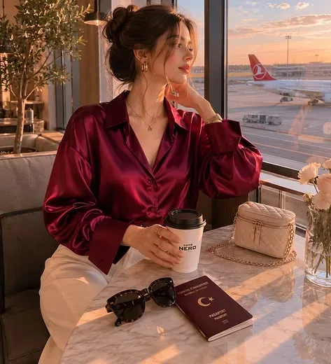 Luxury Airport Lounge Travel Aesthetic AI Photo Prompt preview example result
