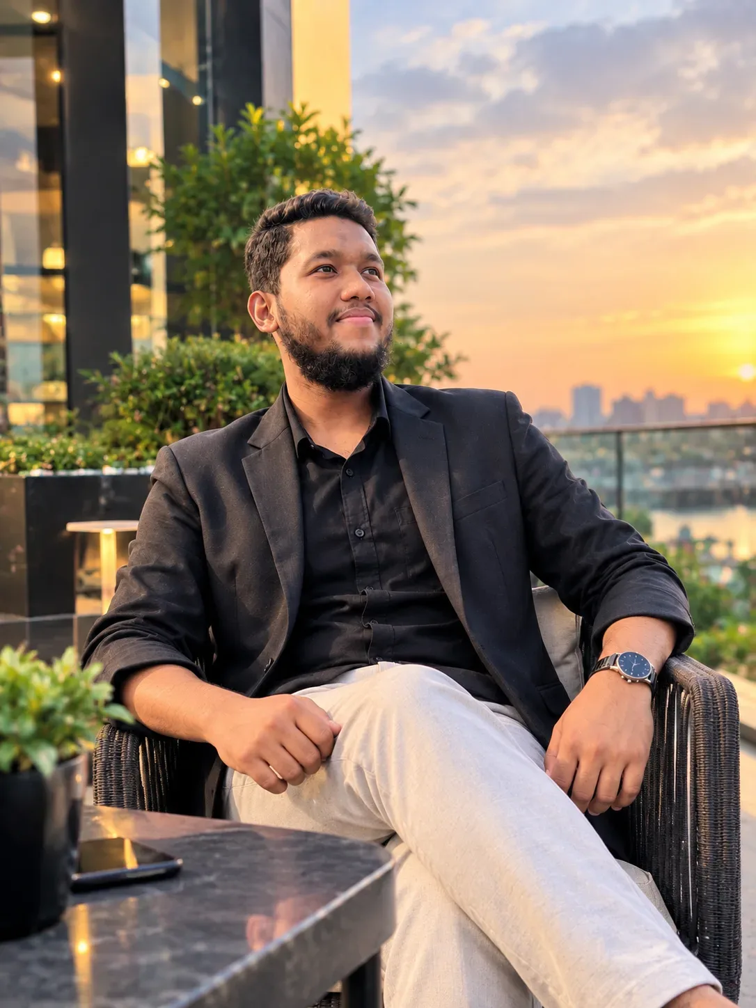 Luxury Cafe Portrait AI Photo Prompt preview example result