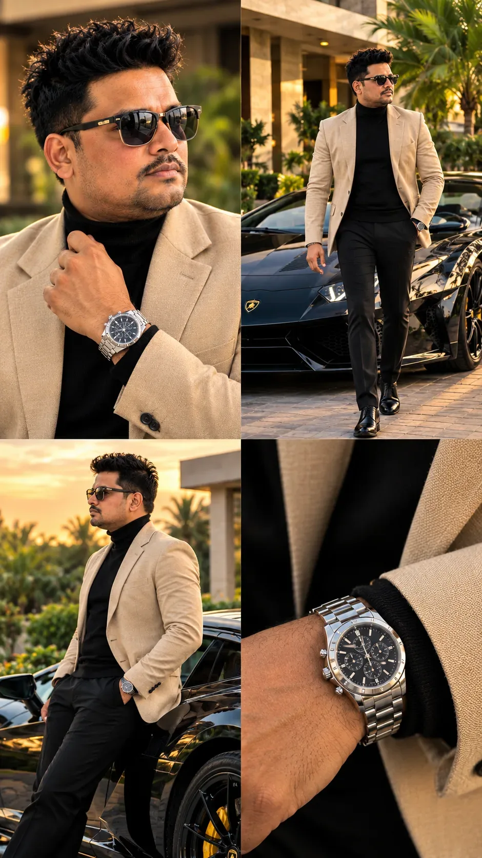 Luxury Executive Black Supercar & Timeless Elegance AI Photo Prompt preview example result