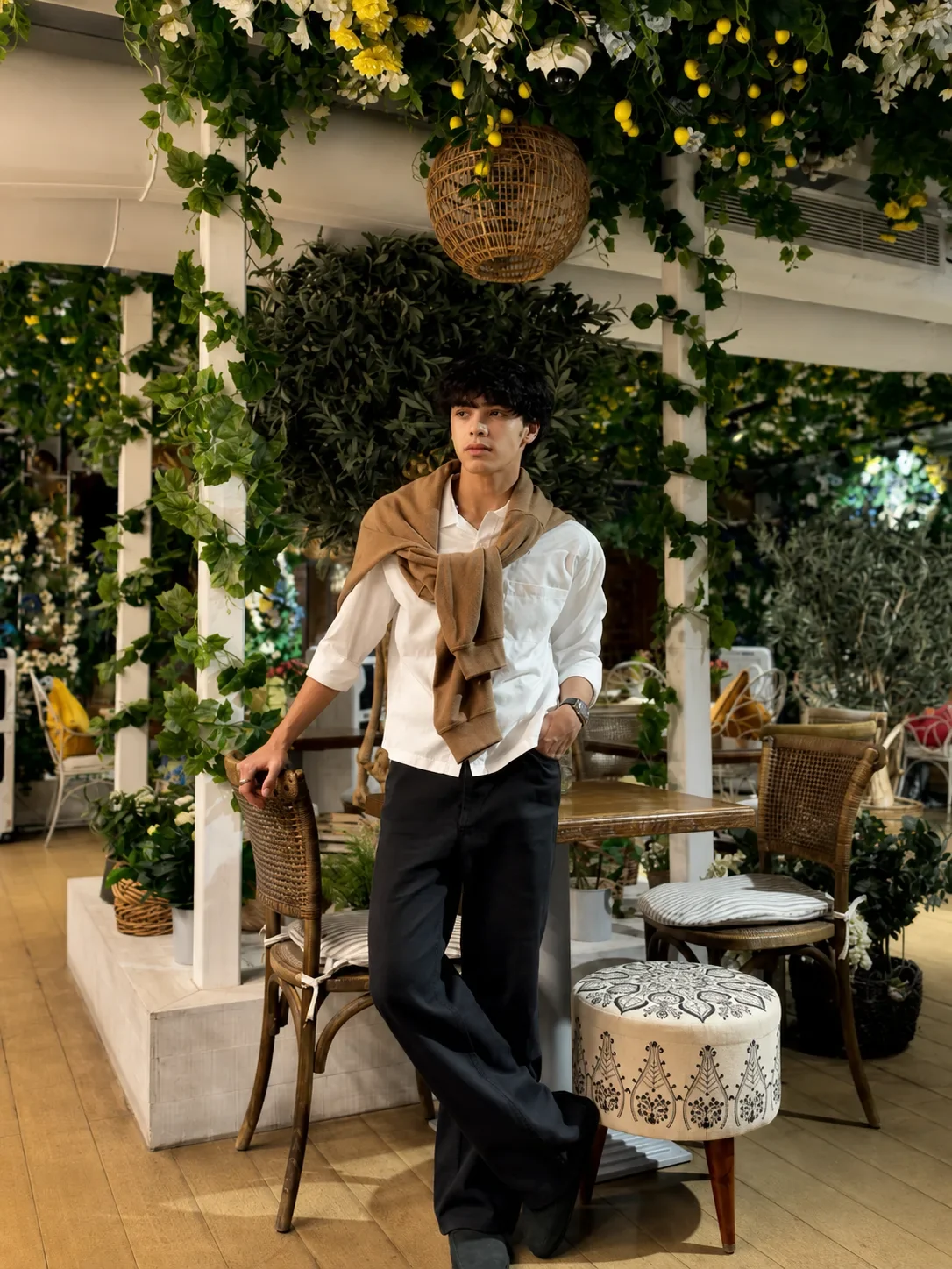 Luxury Garden Cafe Editorial Ultra Premium Fashion Campaign AI Photo Prompt preview example result