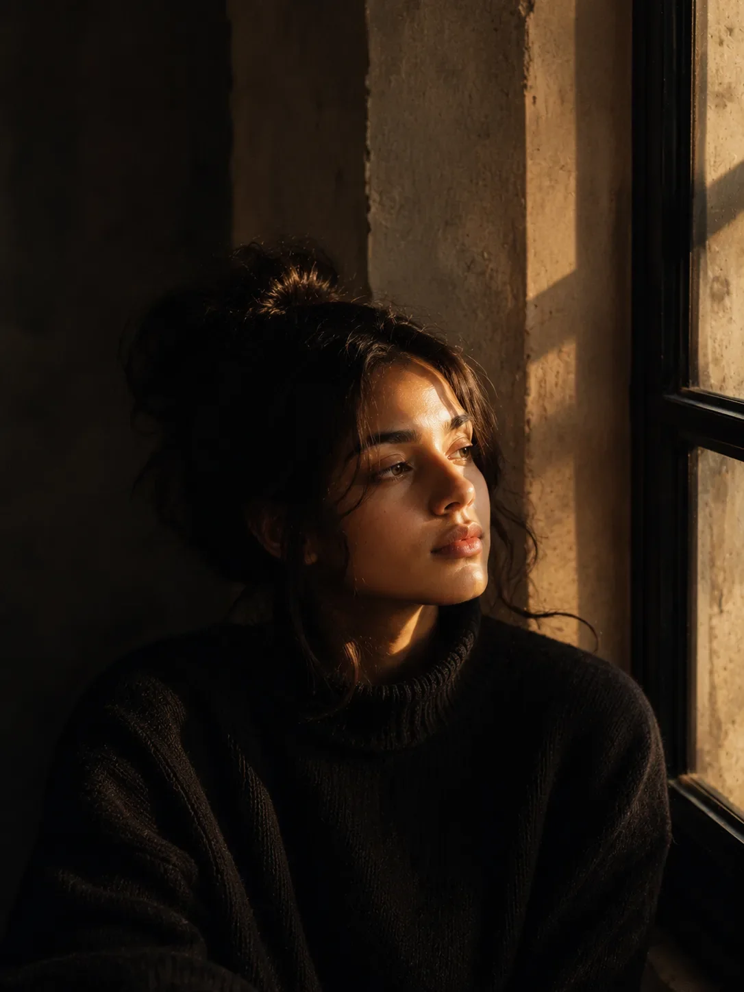 Luxury Vogue Editorial Portrait AI Prompt | Golden Hour Chiaroscuro Photography preview example result