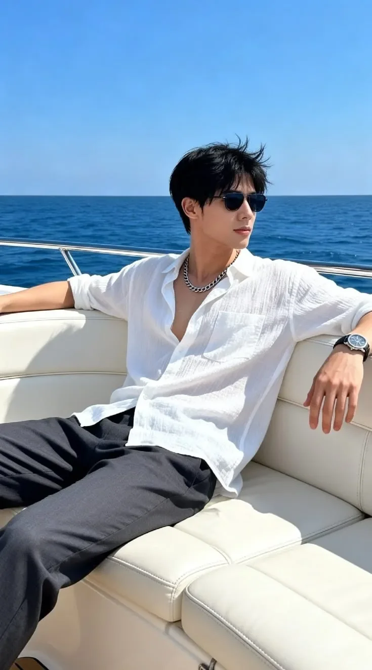 Luxury Yacht Lifestyle Portrait Ultra Realistic AI Photo Prompt preview example result