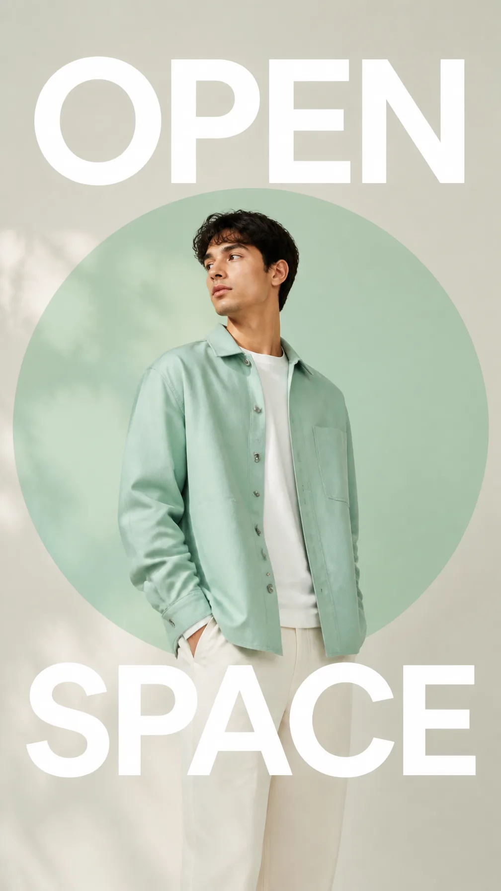 Main Subject: Mint Overshirt AI Photo Prompt generated preview