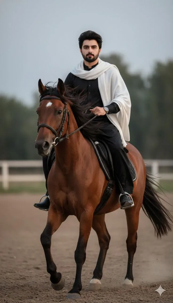 Majestic Rider Cinematic Portrait AI Photo Prompt preview example result