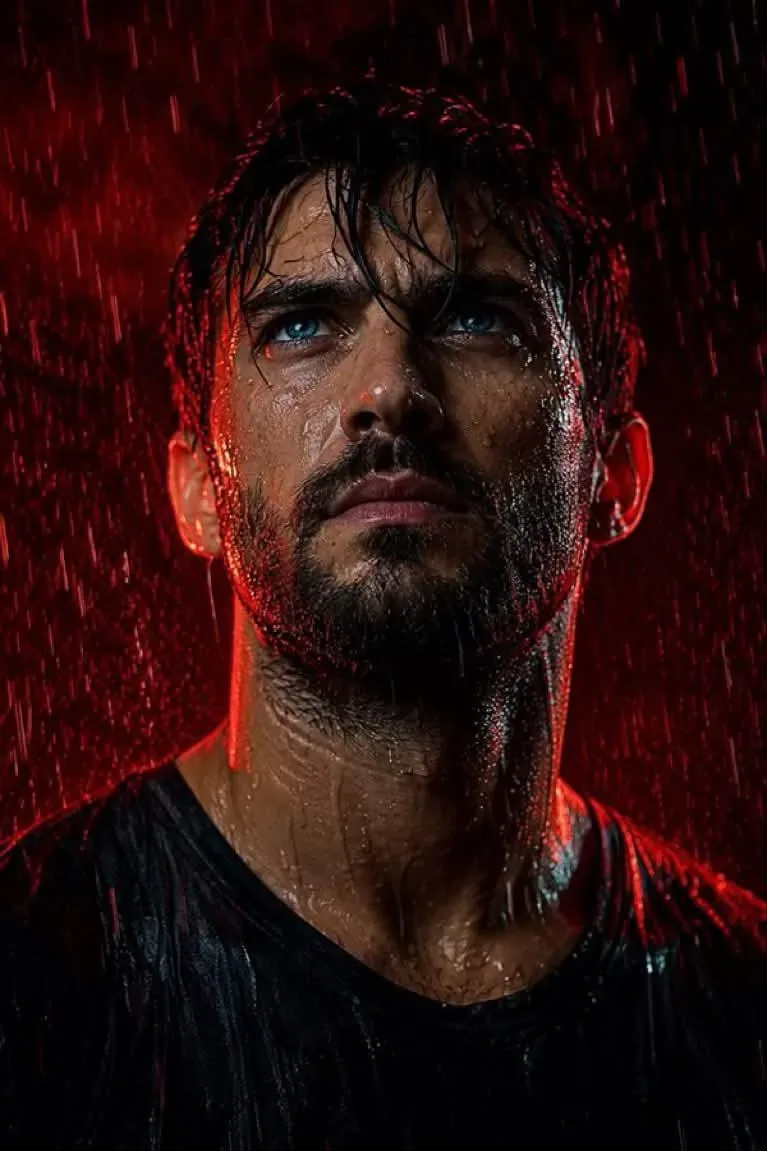 Man In Rain AI Photo Prompt preview example result