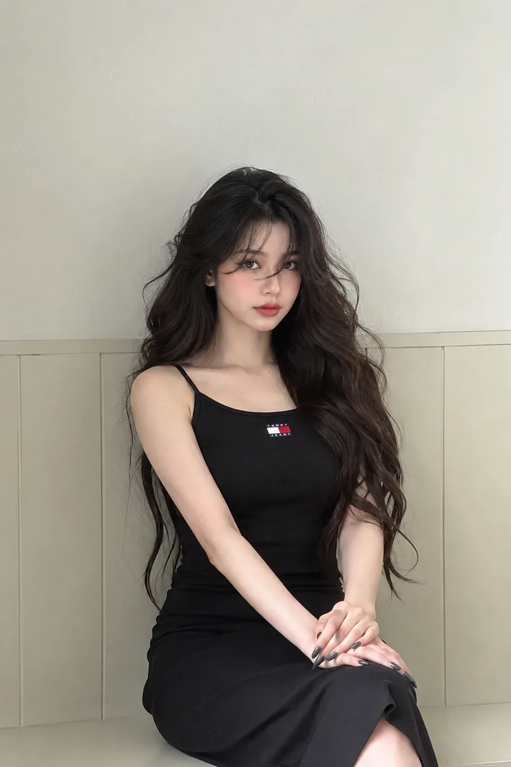 Midnight Elegance Minimal Black Dress Aesthetic AI Photo Prompt preview example result