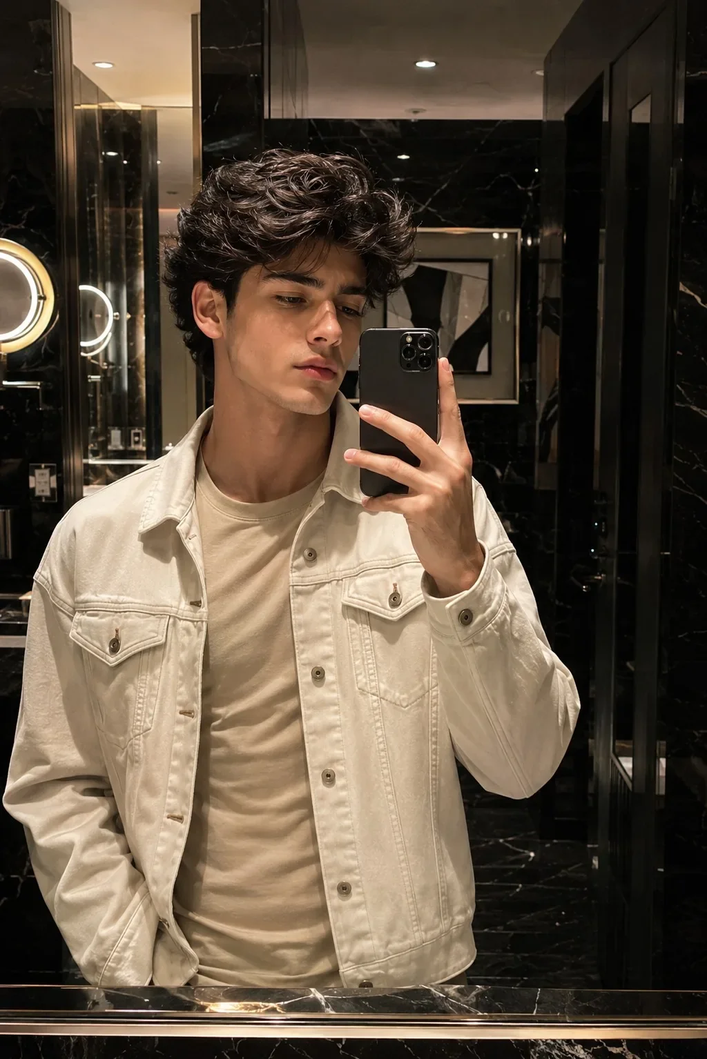 Midnight Luxe Mirror Editorial prompt. preview example result