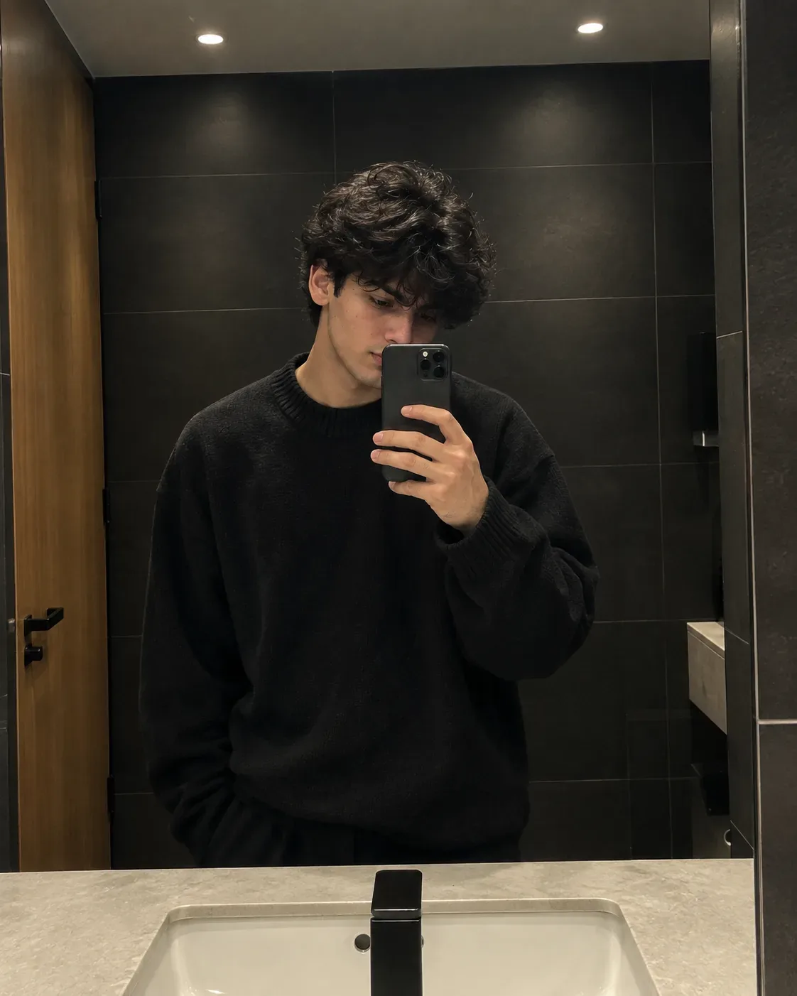 Midnight Minimalist Mirror AI Photo Prompt preview example result