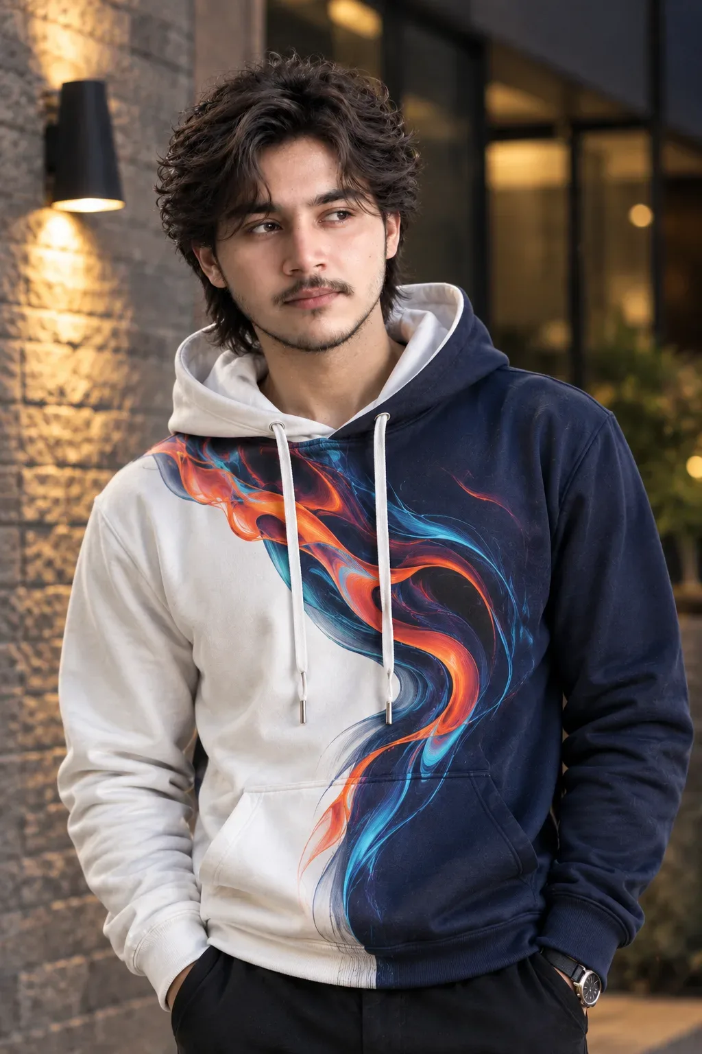 Midnight Wave Luxury Streetwear Portrait AI Photo Prompt preview example result