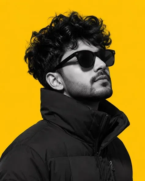Minimalist Canary Yellow Contrast Portrait AI Photo Prompt preview example result
