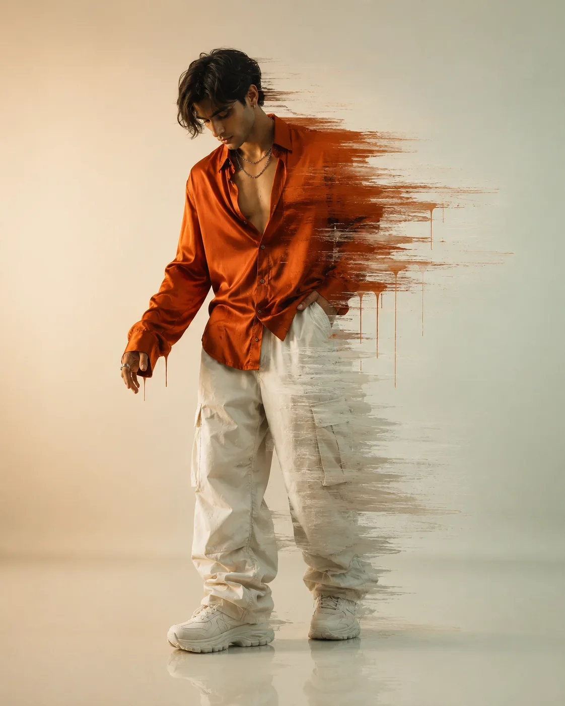 Minimalist Fashion Artistic Dispersion Effect AI Photo Prompt preview example result