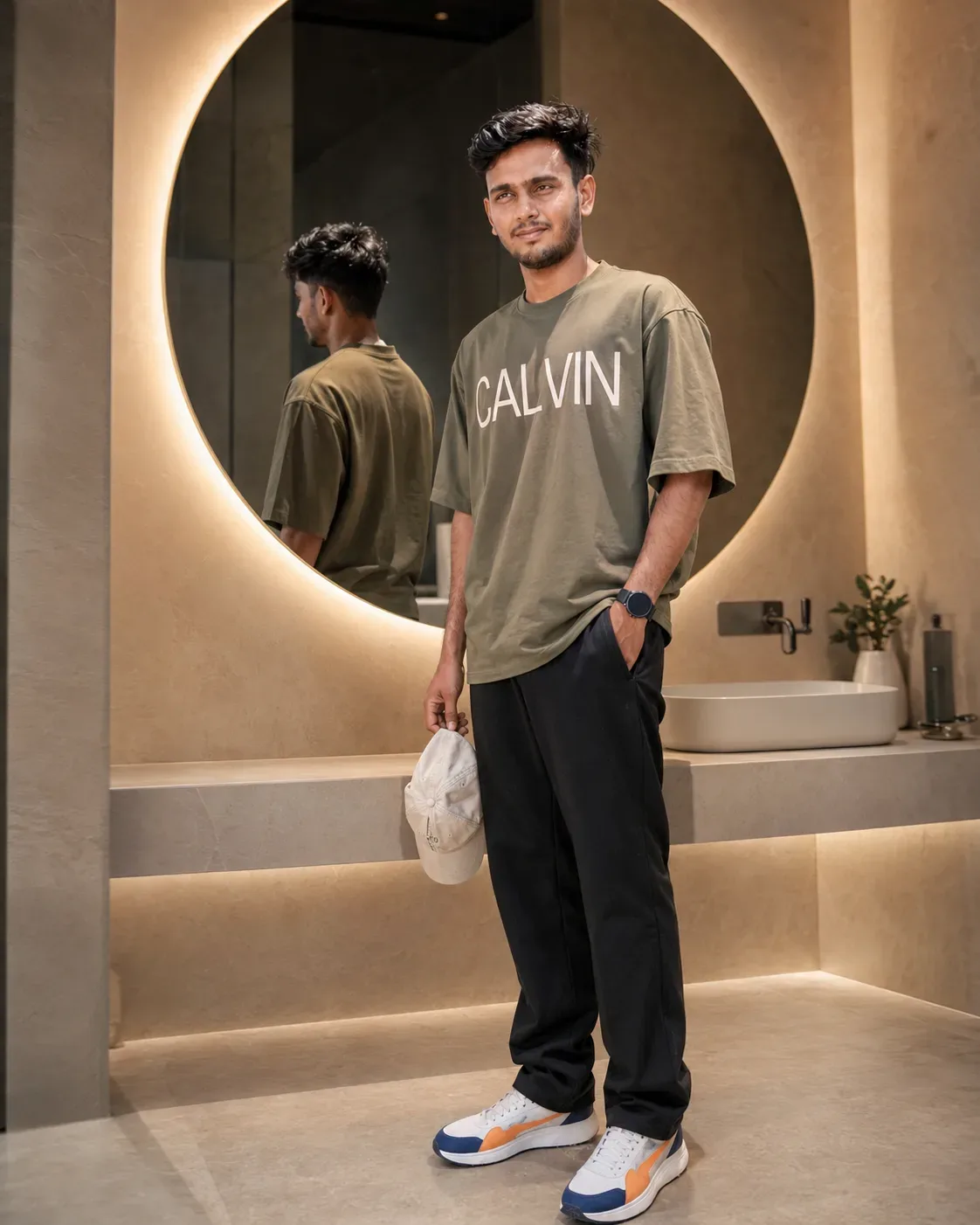 Modern Mirror Streetwear Portrait AI Photo Prompt preview example result