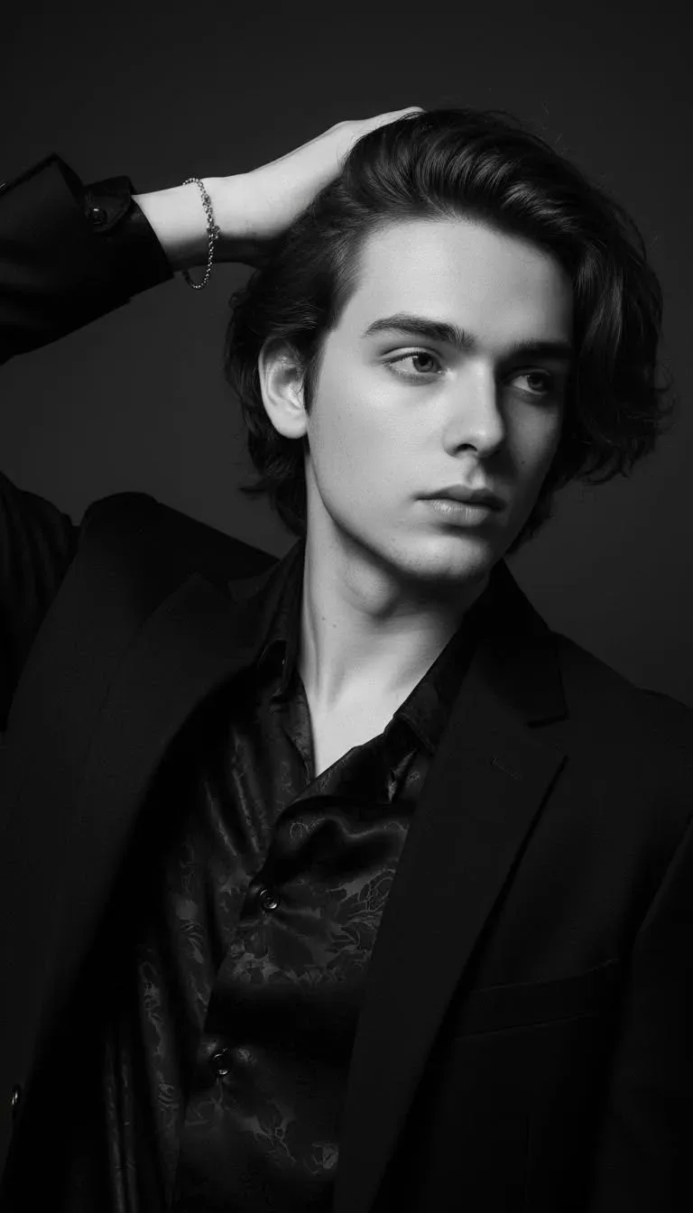 Monochrome Classic Suit Portrait AI Photo Prompt preview example result