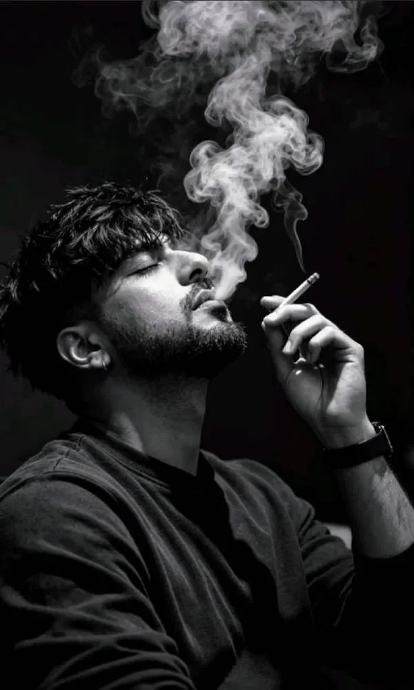 Moody Cigarette Aesthetic Boy AI Photo Prompt preview example result
