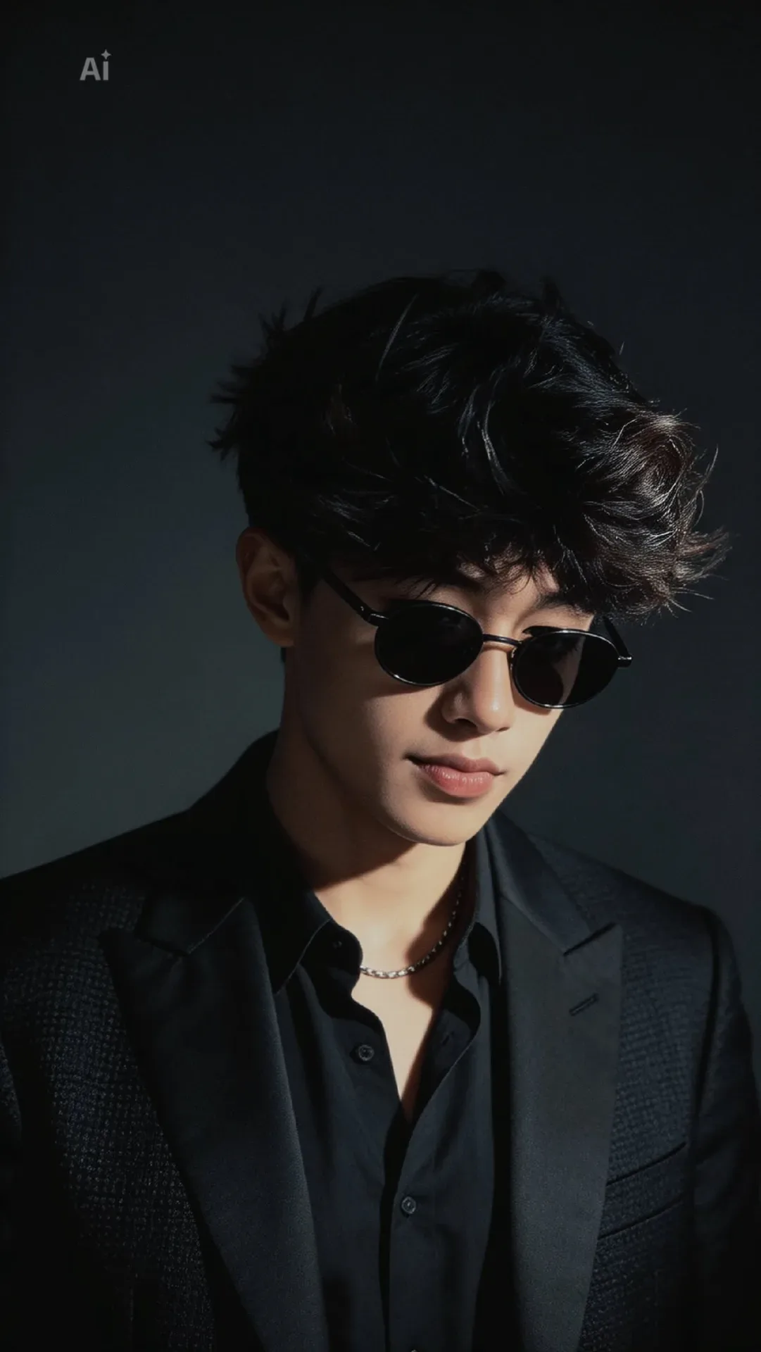 Moody Dark Aesthetic Male Portrait AI Photo Prompt preview example result