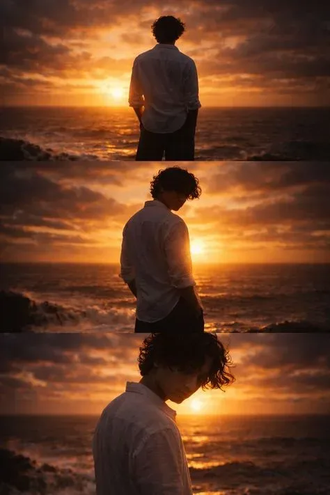 Moody Golden Hour Portrait Storytelling AI Photo Prompt preview example result