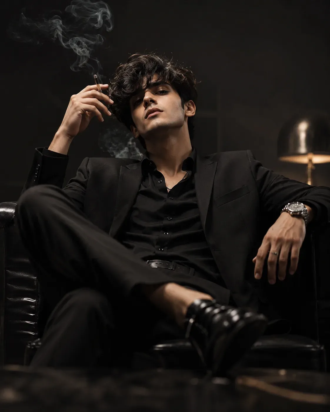 Moody Neo-noir Smoking AI Photo Prompt Edition 5 preview example result