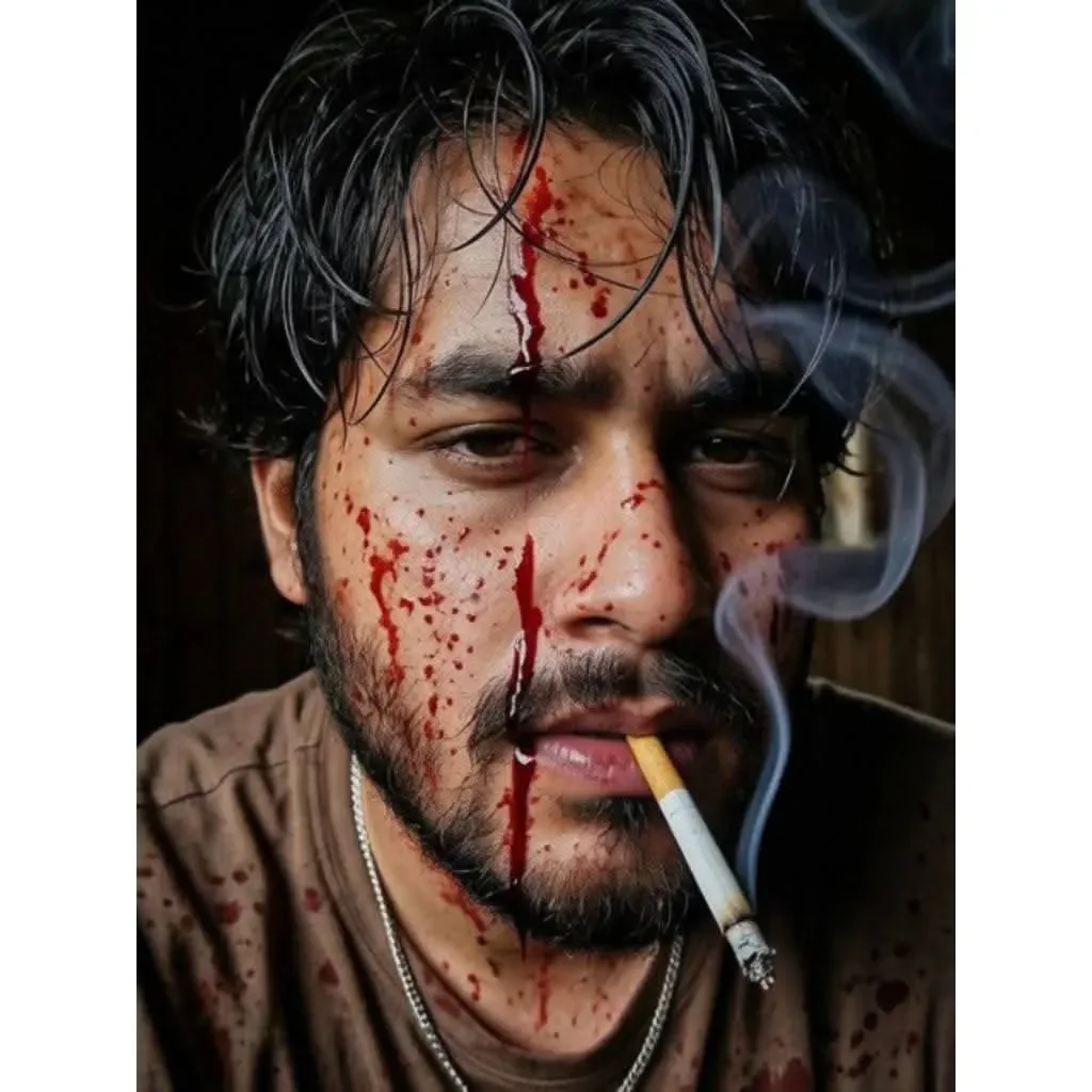 Moody Neo-noir Smoking AI Photo Prompt preview example result