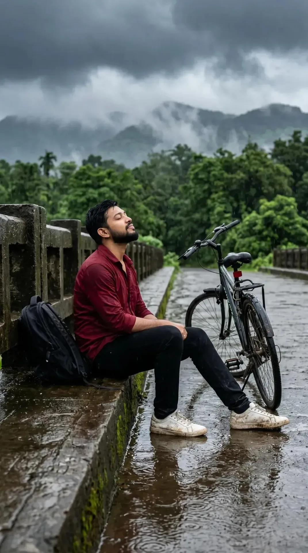 Moody Rainy Night Solitude AI Photo Prompt Edition 11 preview example result