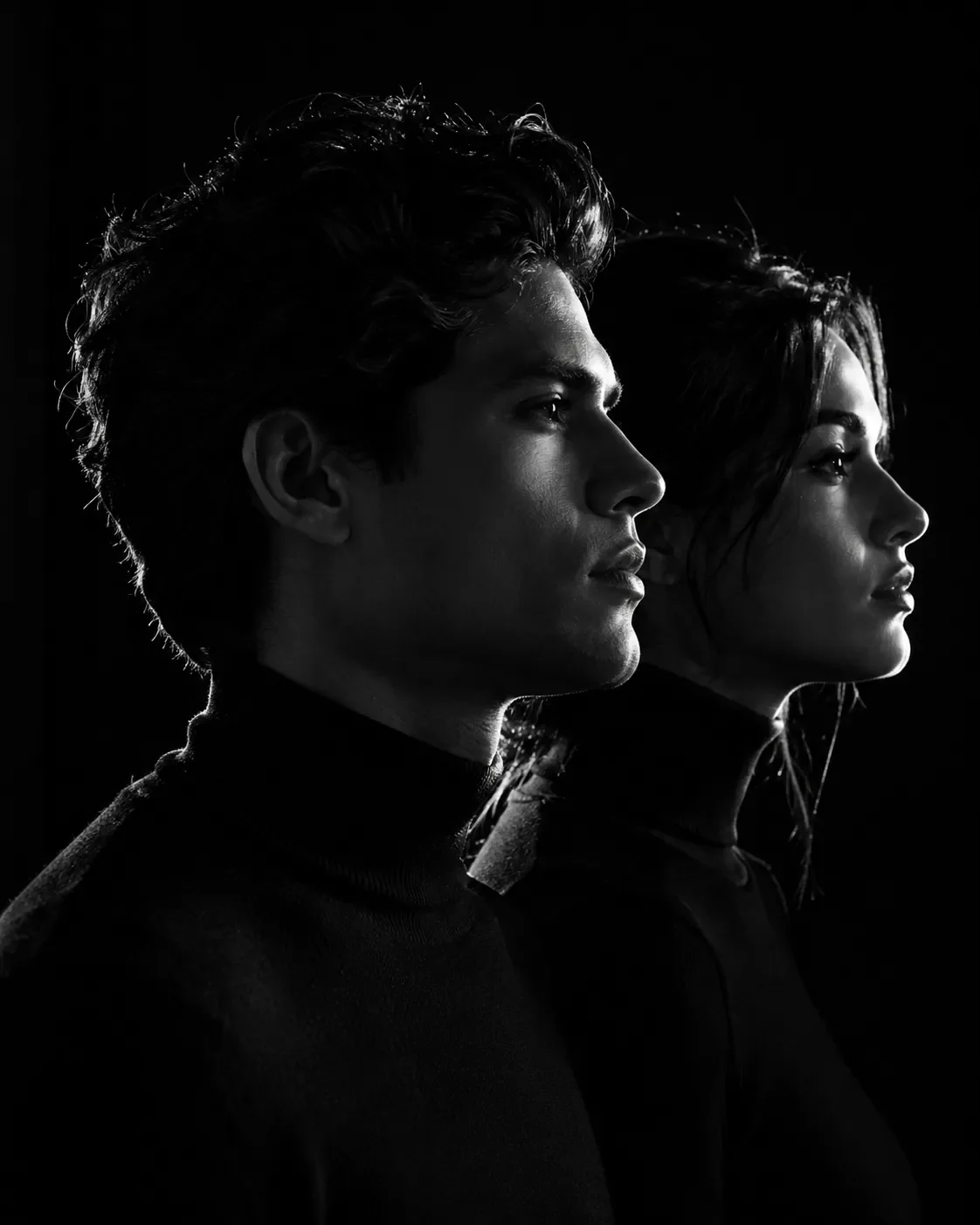 Moody Studio Portrait In Profile AI Photo Prompt preview example result