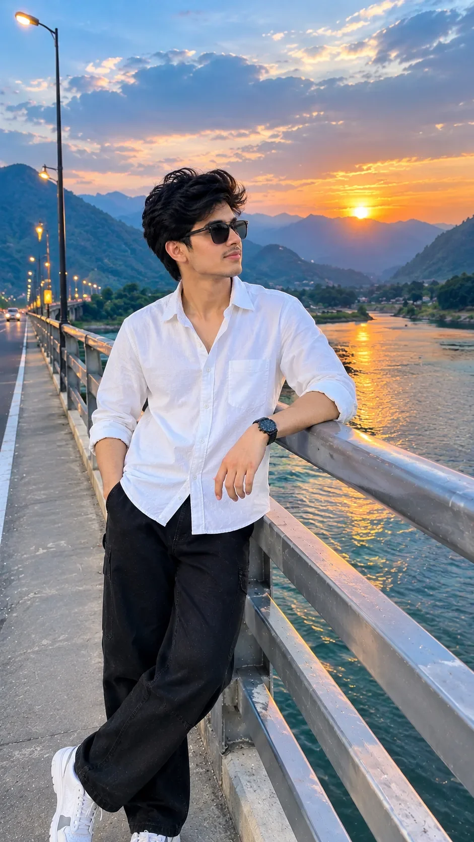 Mountain Bridge Sunset Vibes preview example result