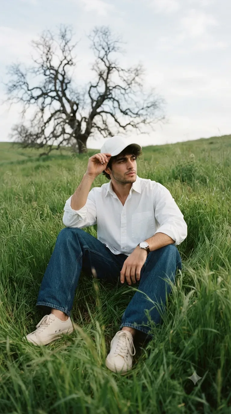 Nature Fashion Portrait Of A Young Man AI Photo Prompt preview example result