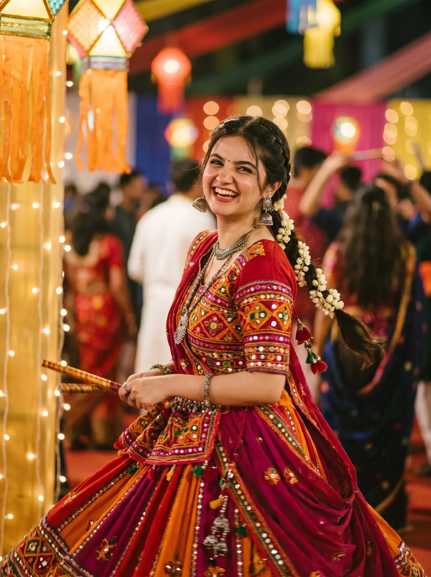 "navratri Garba Night Editorial Portrait" AI Photo Prompt preview example result