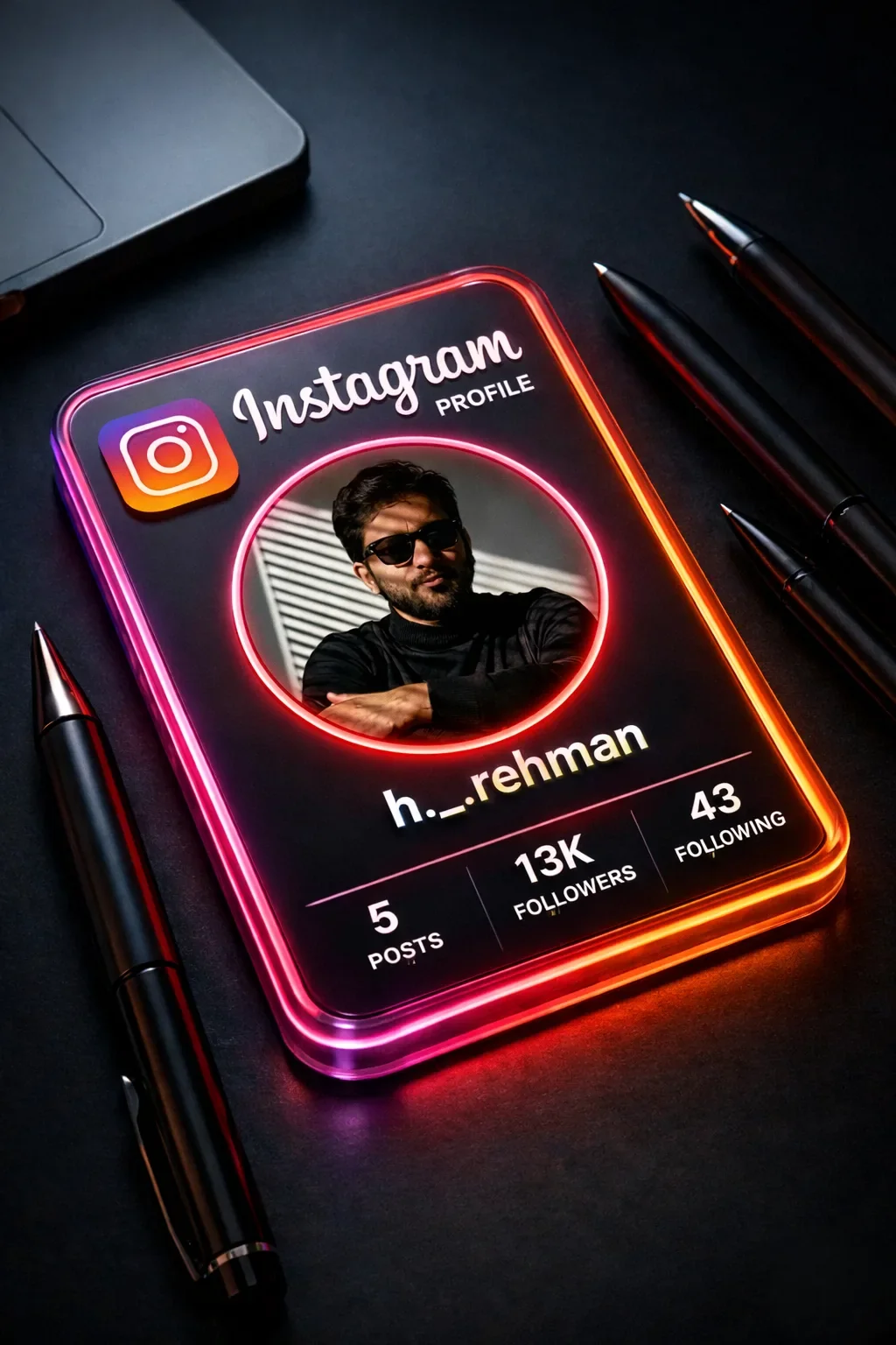 Neon Profile Your Digital Identity AI Photo Prompt preview example result