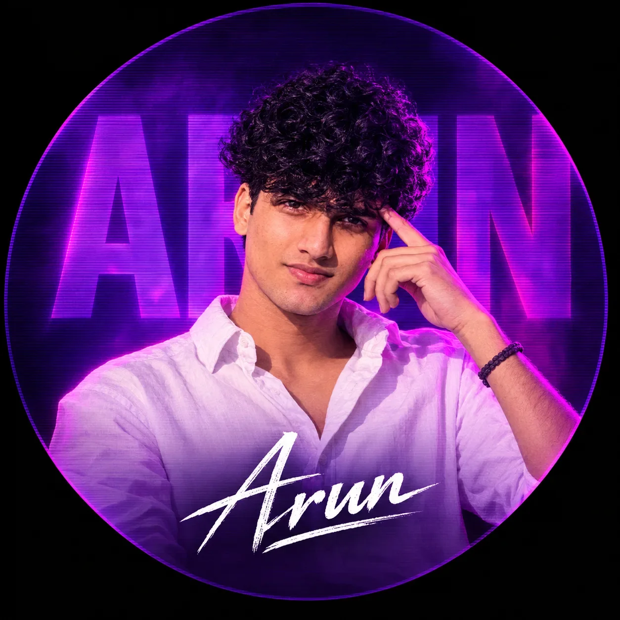 Neon Purple “YOUR NAME” Instagram DP | Cinematic Profile Picture AI Photo Prompt preview example result