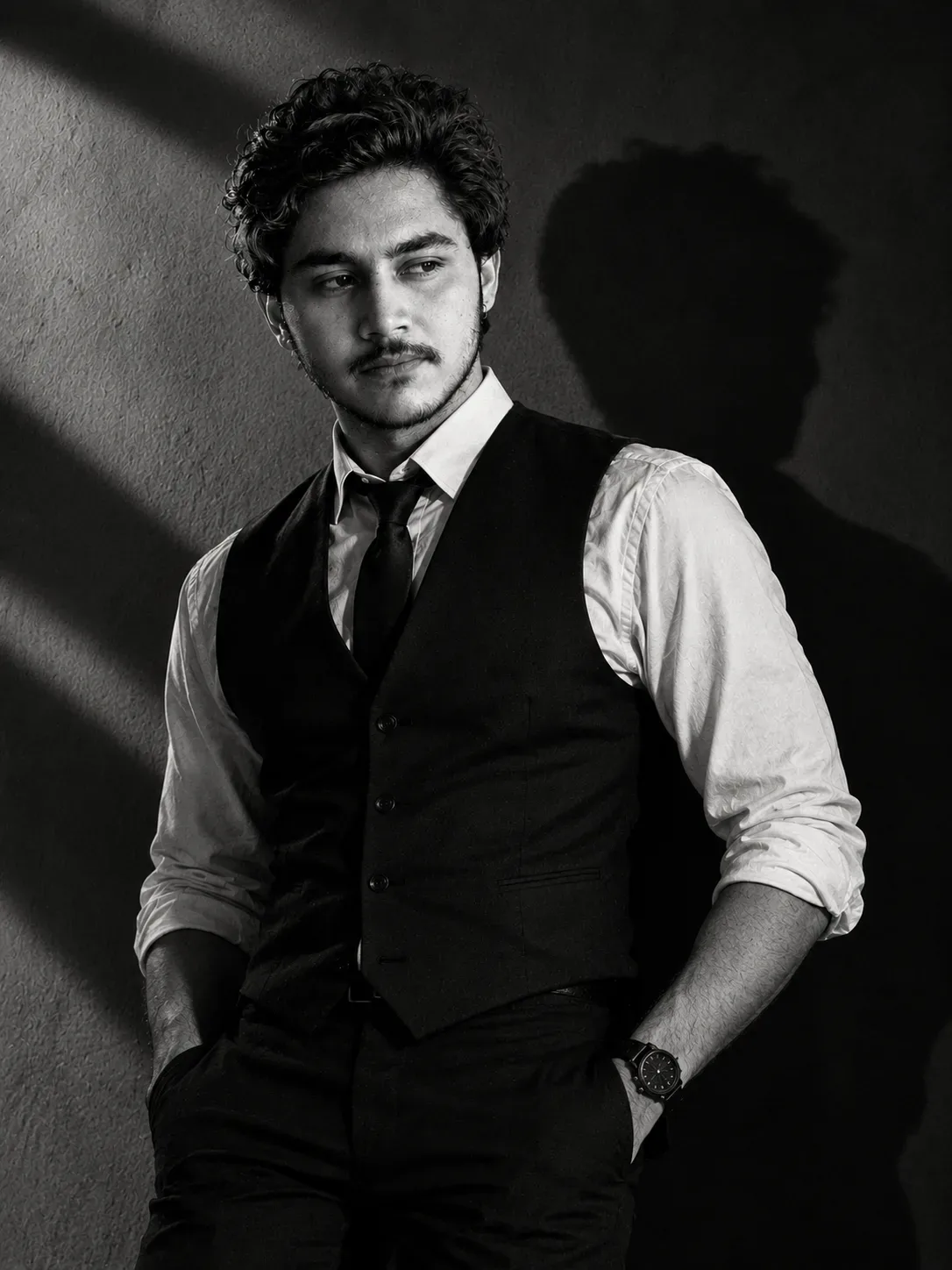 Noir Presence The Shadow Portrait AI Photo Prompt preview example result