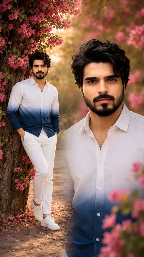 Ombre Blossom Aesthetic Portrait AI Photo Prompt preview example result