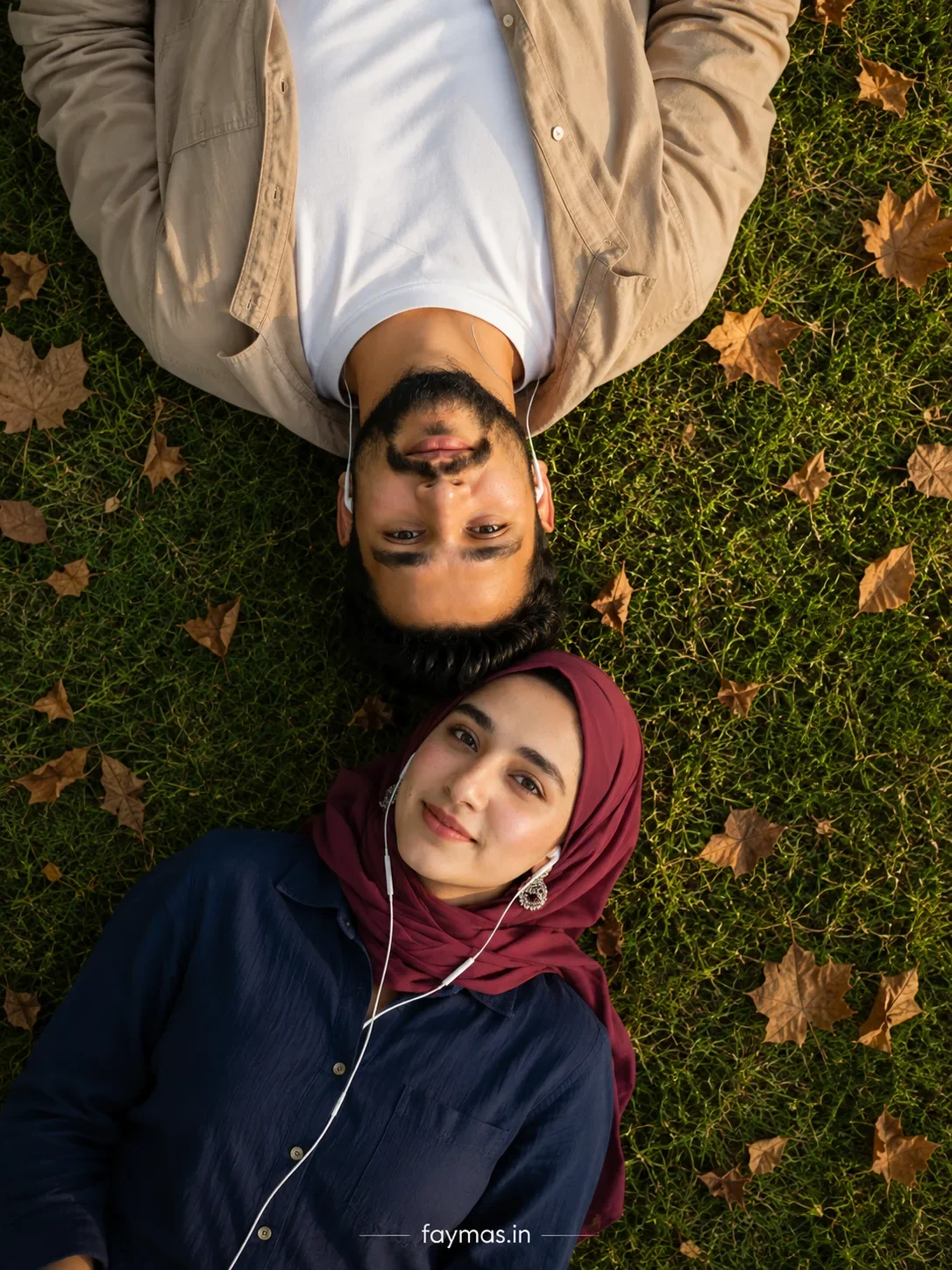 Overhead Couple Portrait Cinematic Bird's-eye Editorial Photography AI Photo Prompt preview example result