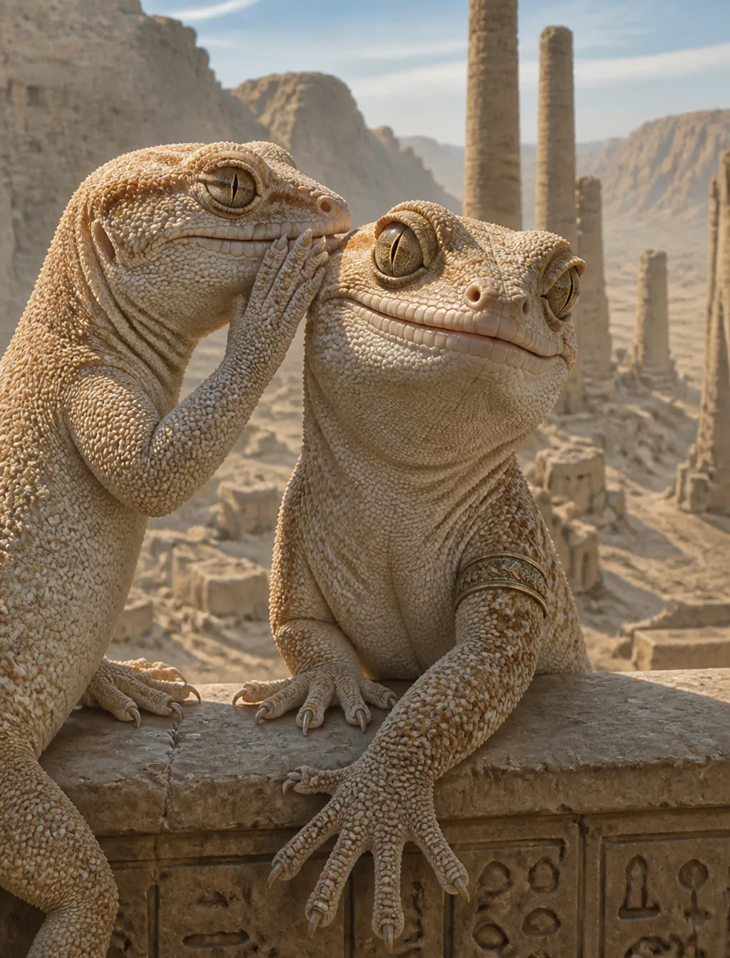 Painting Of Two Geckos AI Photo Prompt generated preview