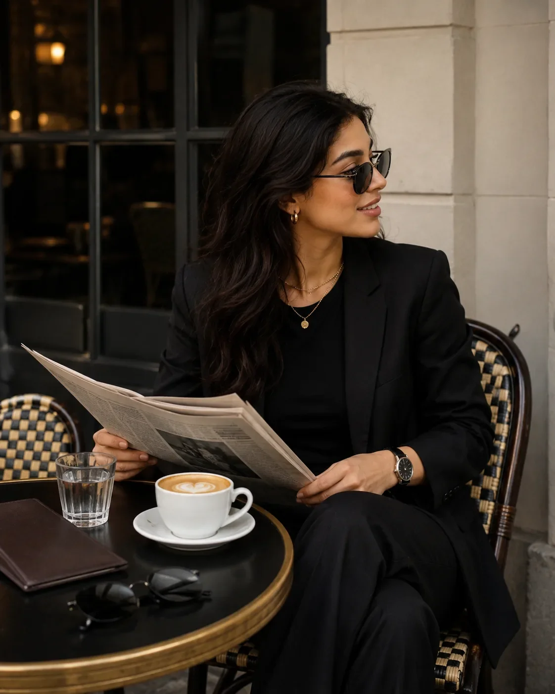 Parisian Cafe Editorial Portrait Ultra-realistic Luxury Fashion Photography With Identity Lock AI Photo Prompt preview example result