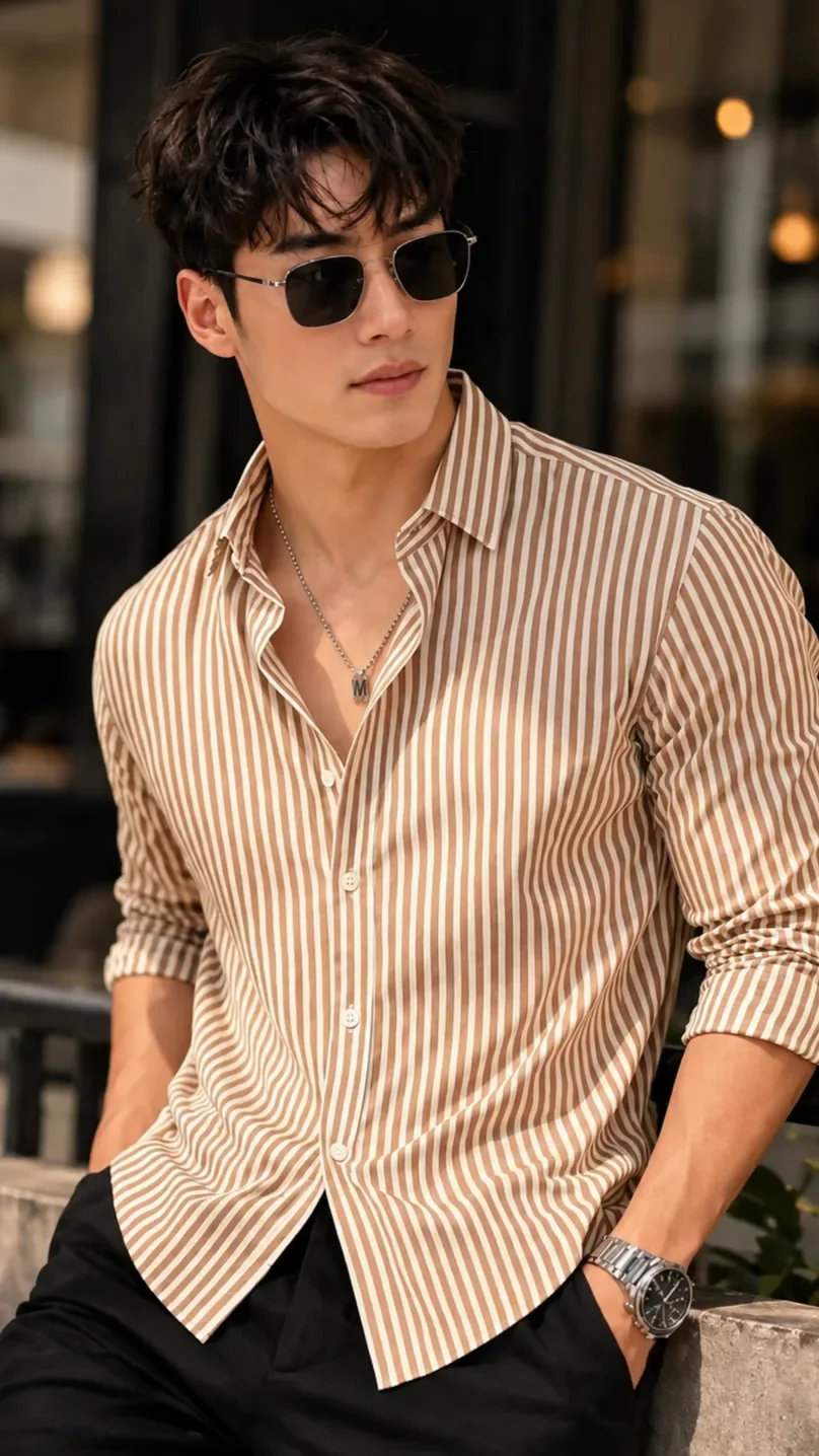 Photorealistic Luxury Cafe Fashion Shoot AI Photo Prompt preview example result