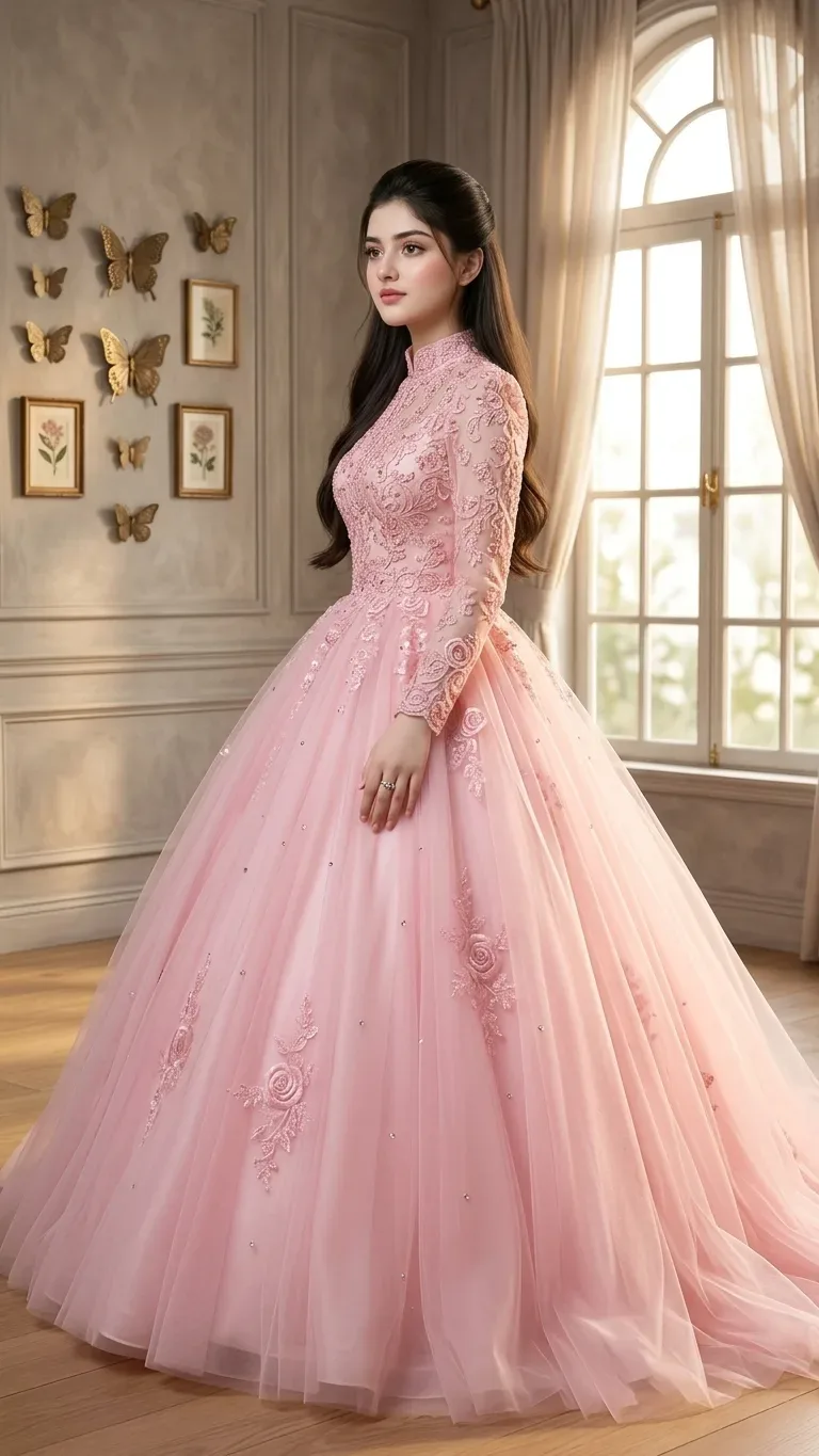 Pink Princess Gown Portrait AI Photo Prompt preview example result