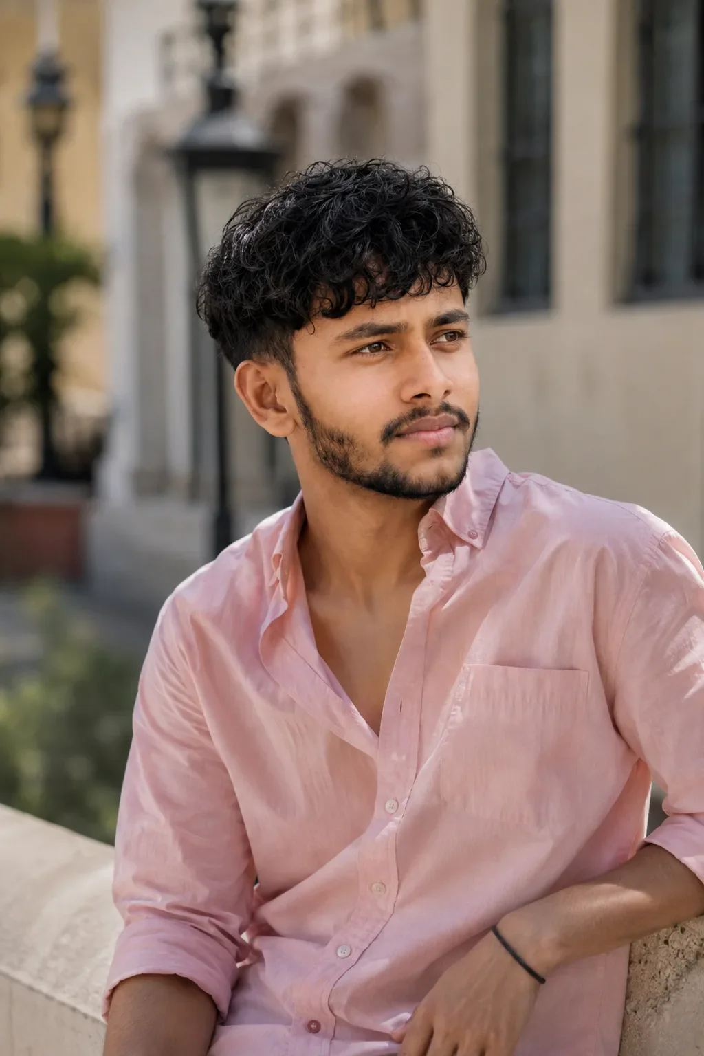 Pink Shirt Outdoor Portrait preview example result