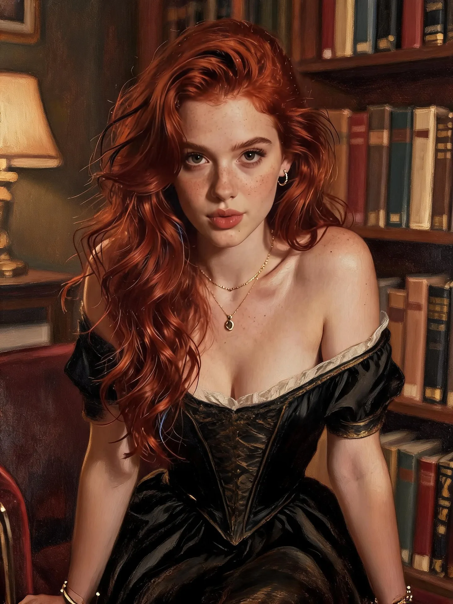 Portrait Half Body Female French Concubine AI Photo Prompt generated preview
