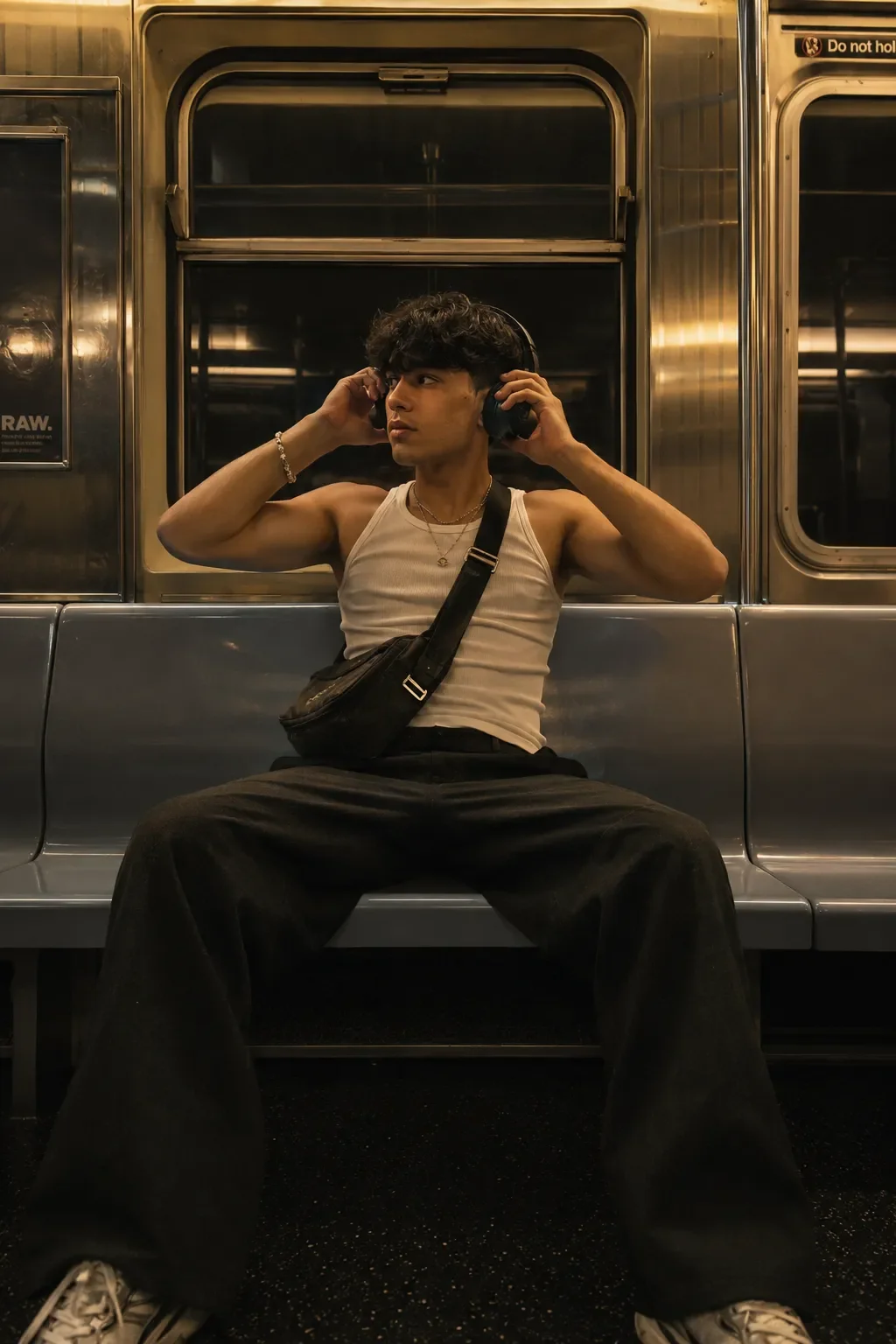 Quiet Ride In The Subway Car AI Photo Prompt preview example result