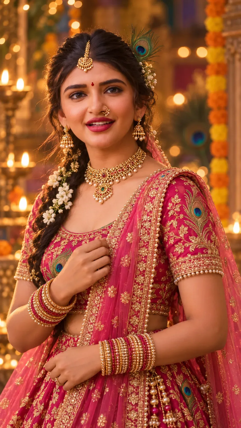 "radha Ji Inspired Festive Portrait" AI Photo Prompt preview example result