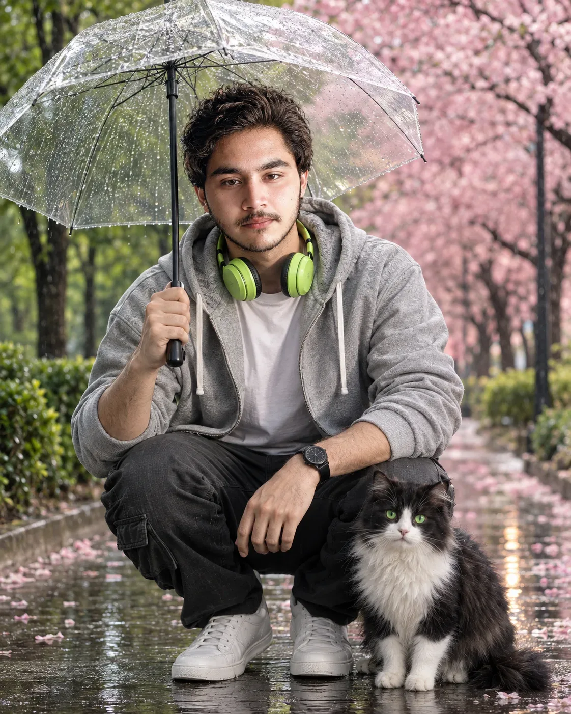 Rainfall Companions Sakura Dreams AI Photo Prompt preview example result