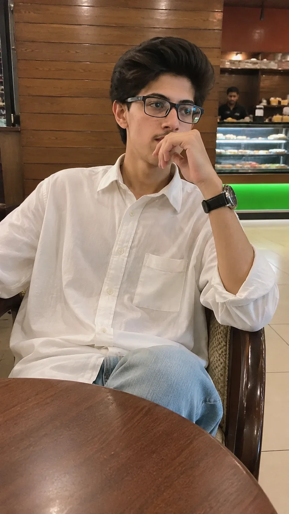 Realistic Indoor Cafe Photoshoot AI Photo Prompt preview example result