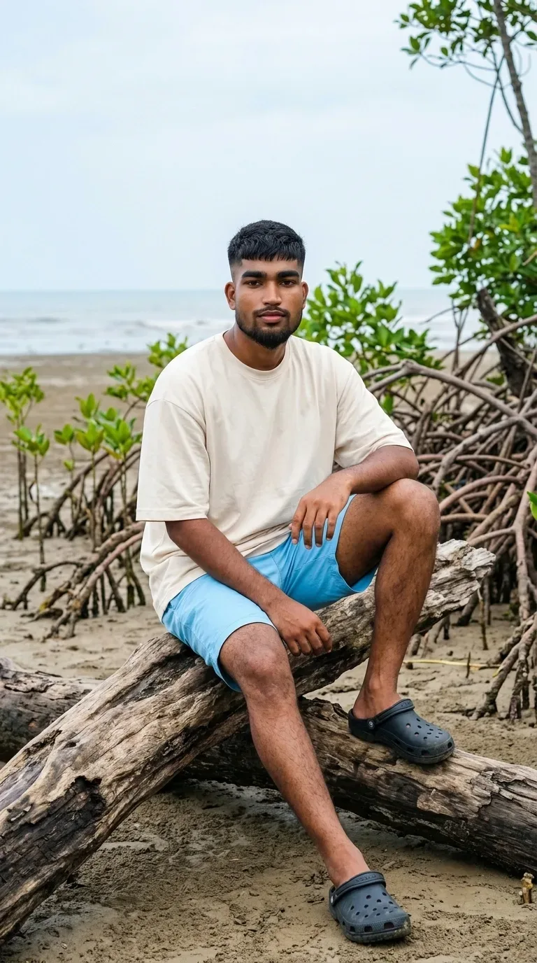 Realistic Outdoor Beach Portrait AI Photo Prompt preview example result