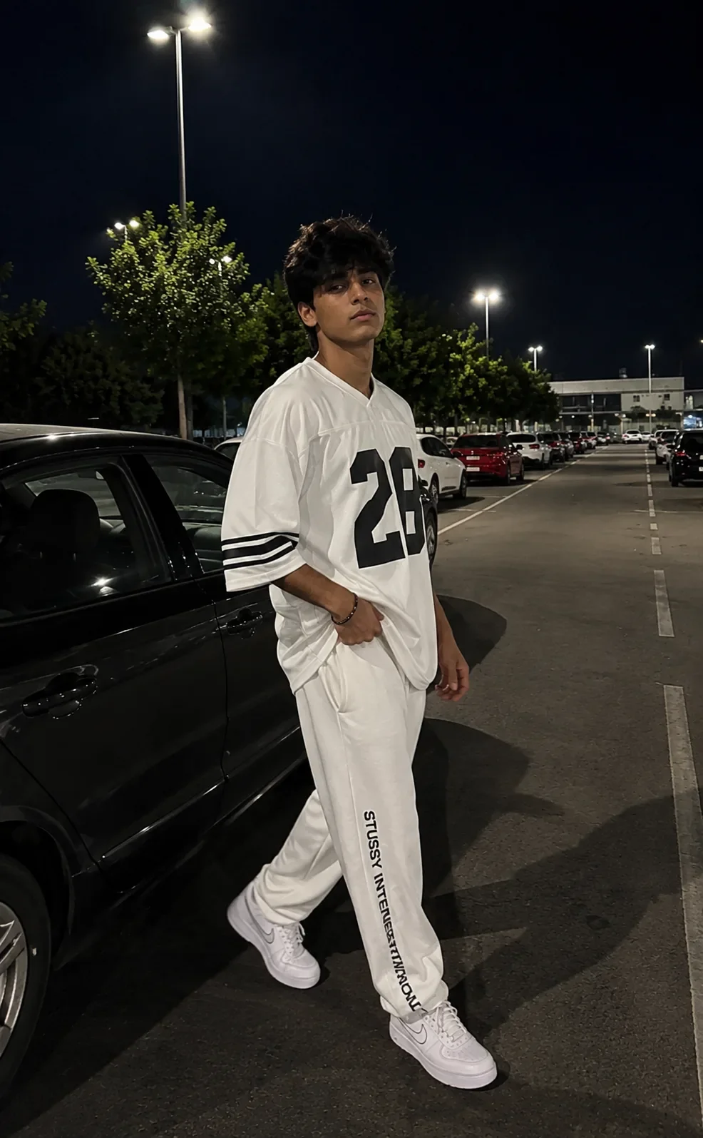 Realistic Smartphone Night Parking Portrait AI Prompt | Candid Street Photography preview example result
