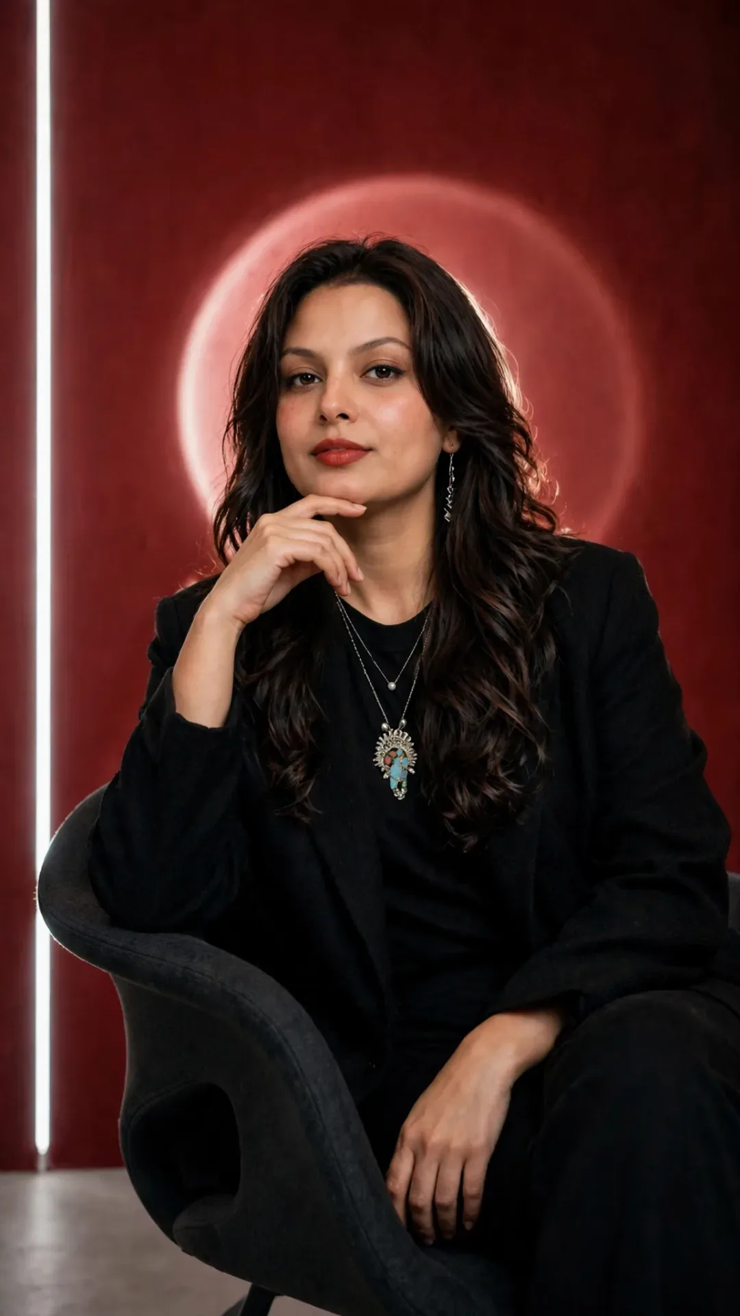 Red Cinematic Portrait AI Photo Prompt preview example result