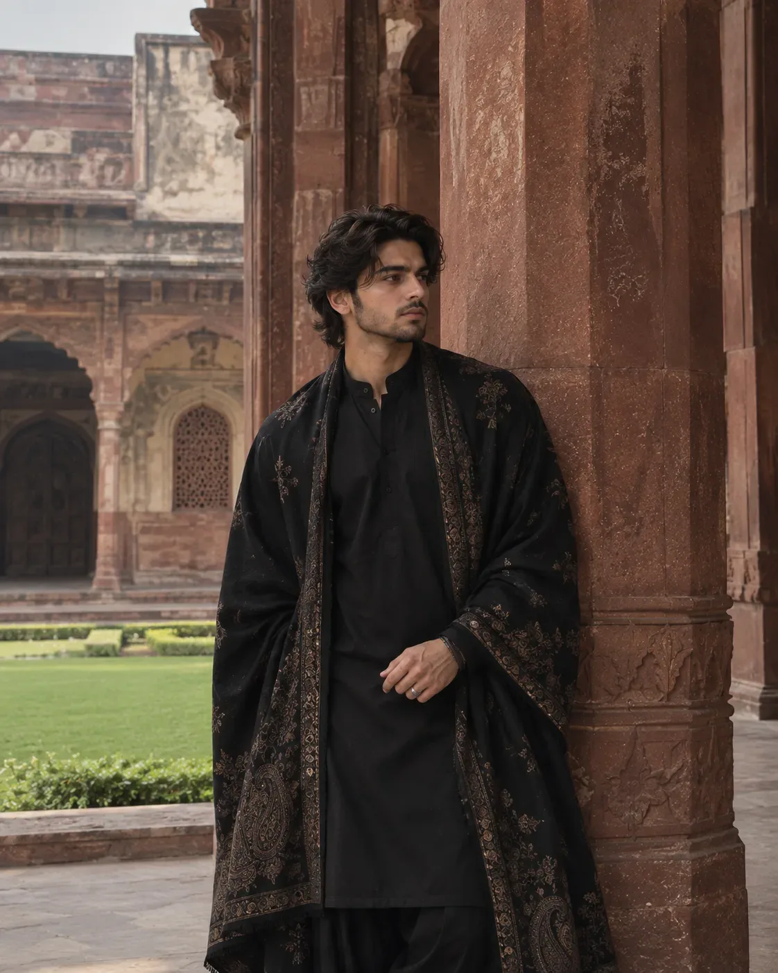 Regal Portrait In A Sandstone Courtyard AI Photo Prompt preview example result
